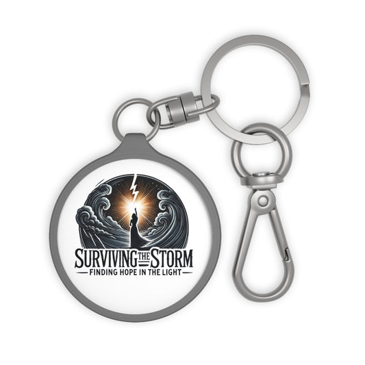 Keyring Tag - Surviving The Storm Domestic Violence Awareness