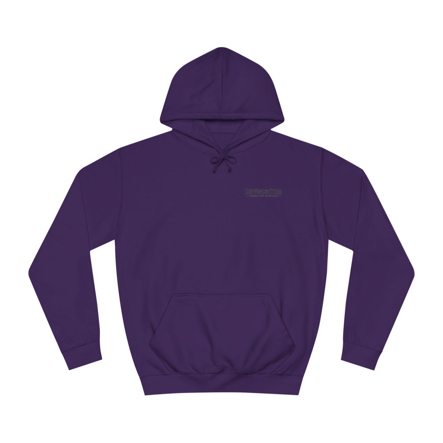 Domestic Violence Awareness Unisex College Hoodie - Surviving the Storm, Finding Hope in the Light