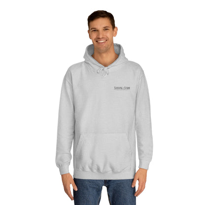 Domestic Violence Awareness Unisex College Hoodie - Surviving the Storm, Finding Hope in the Light