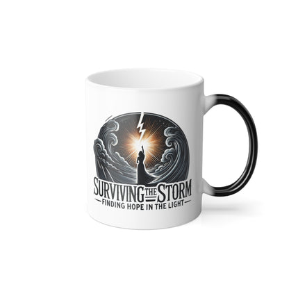 Color Morphing Mug 11oz Surviving the Storm Hope in the Light Domestic Violence Awareness