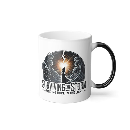 Color Morphing Mug 11oz Surviving the Storm Hope in the Light Domestic Violence Awareness