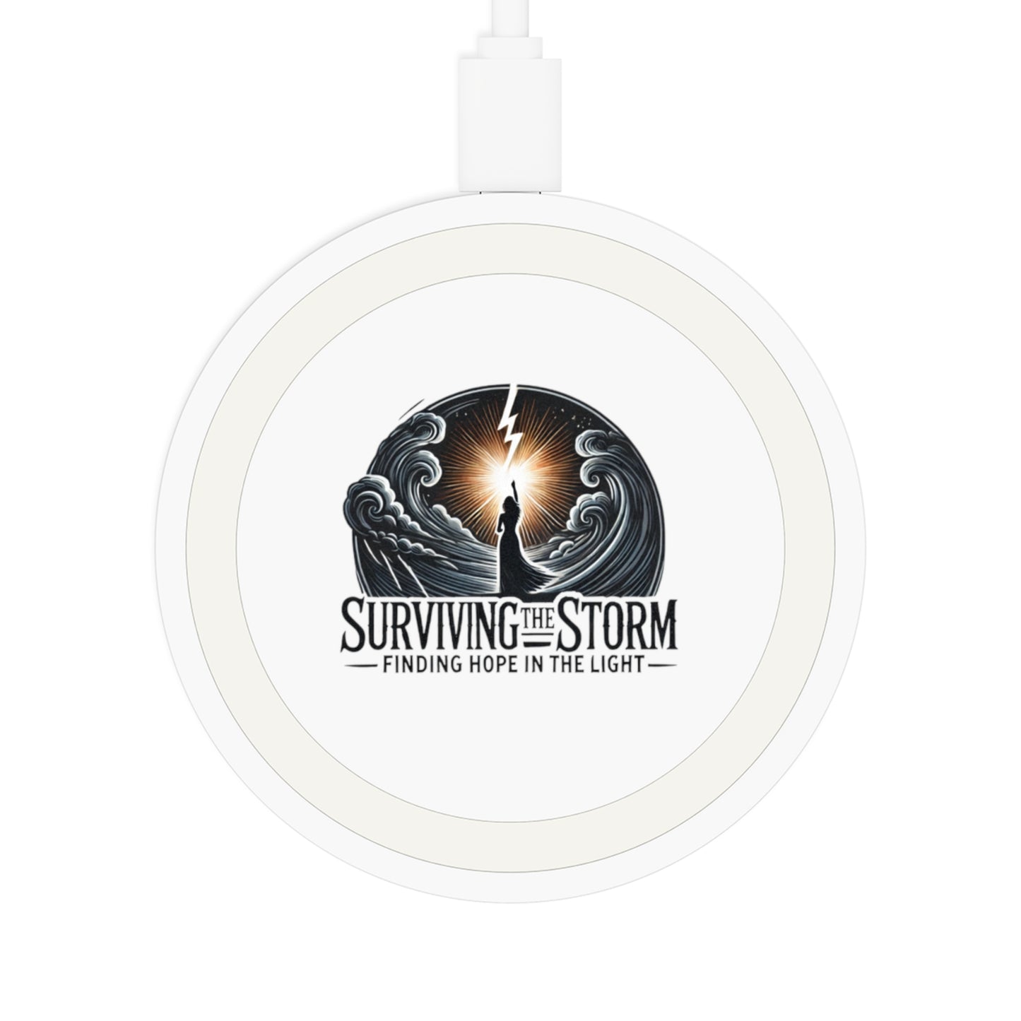 Wireless Charger - Surviving the Storm Finding Hope in the Light for Domestic Violence Awareness