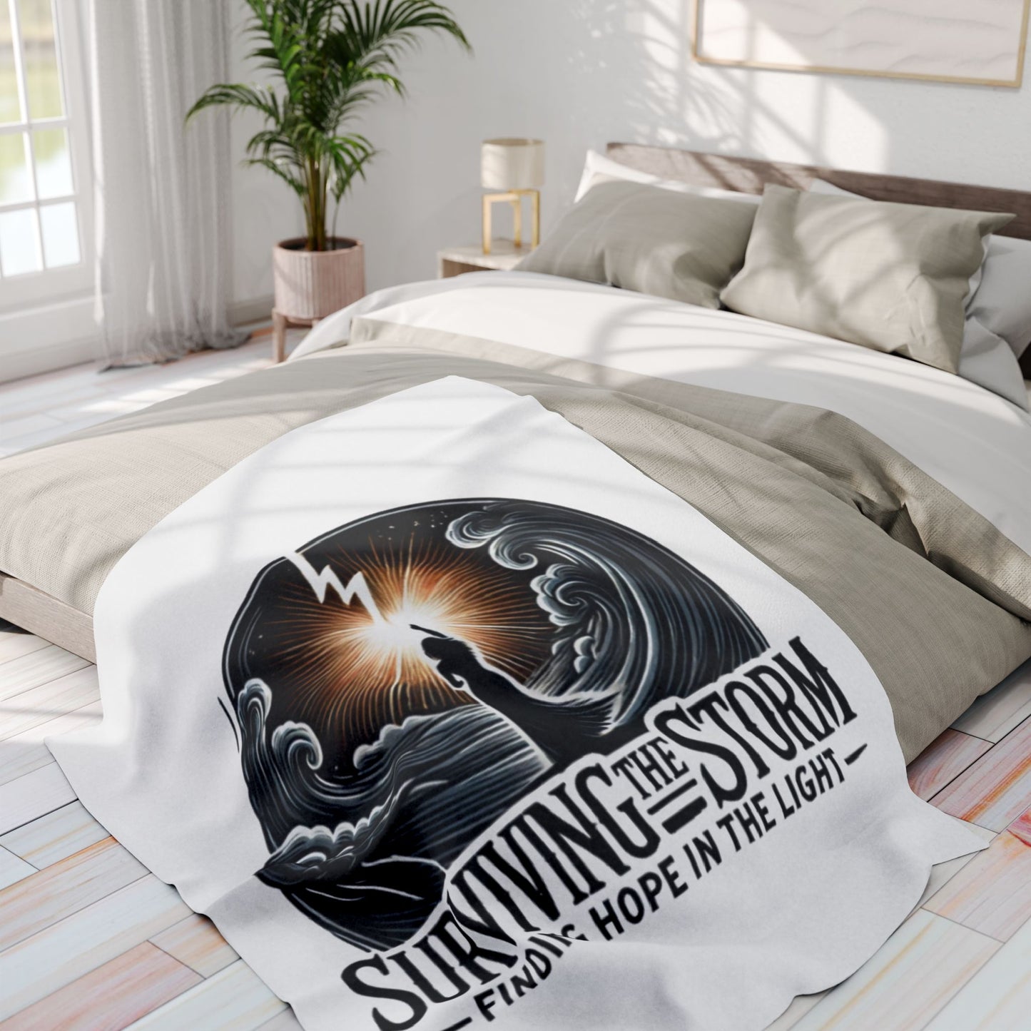 Arctic Fleece Blanket - Storm Survivor Domestic Violence Awareness